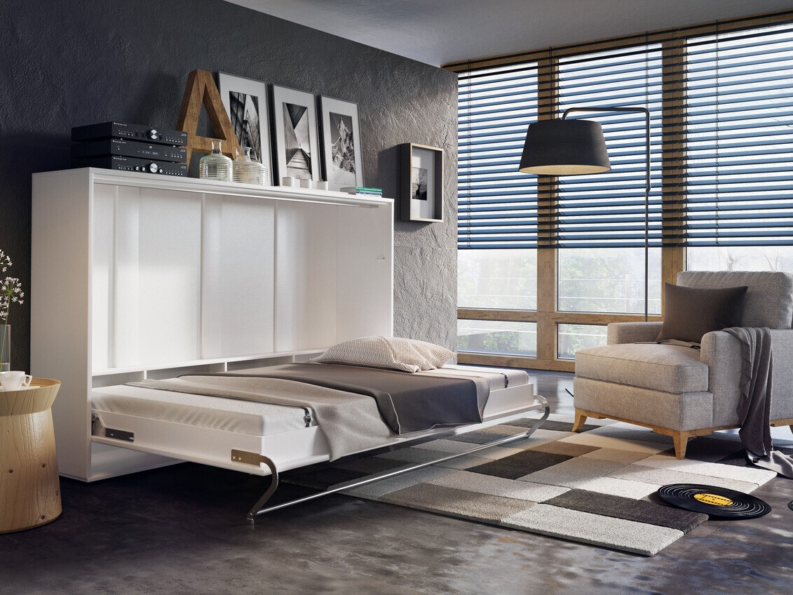 Zidni krevet Concept Pro Lenart Levfere 109 (Bijela)