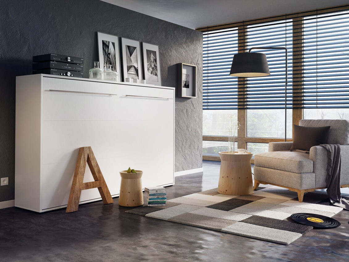 Zidni krevet Concept Pro Lenart Levfere 109 (Bijela)