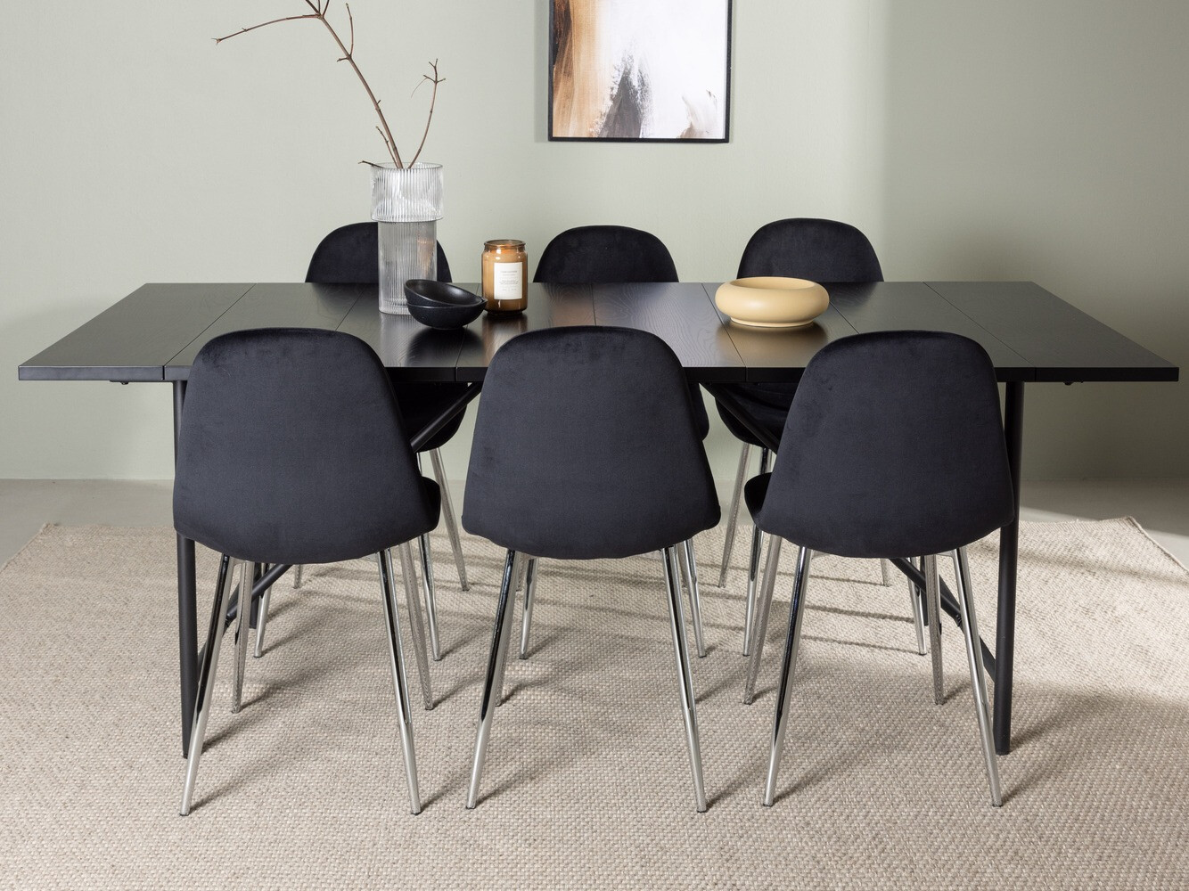 Blagovaonski set Dallas 3964 (Crna + Srebrna)