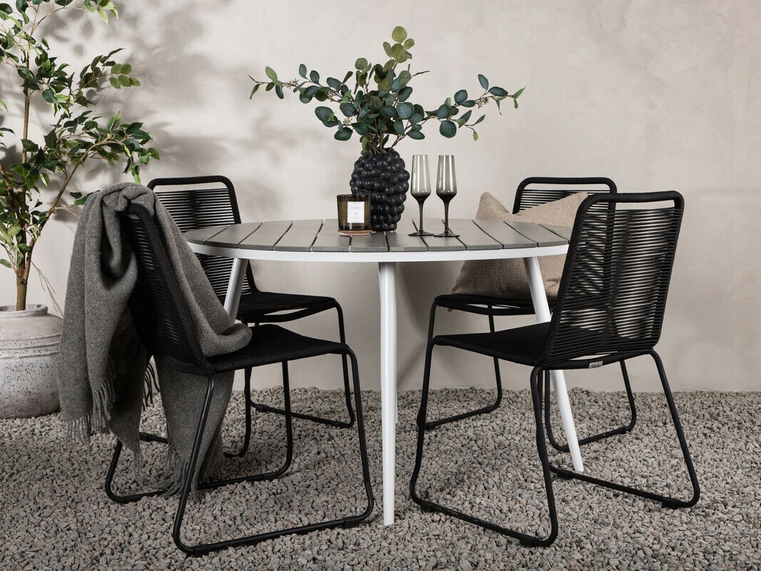 Set stola i stolica Dallas 3925 (Bijela + Siva)