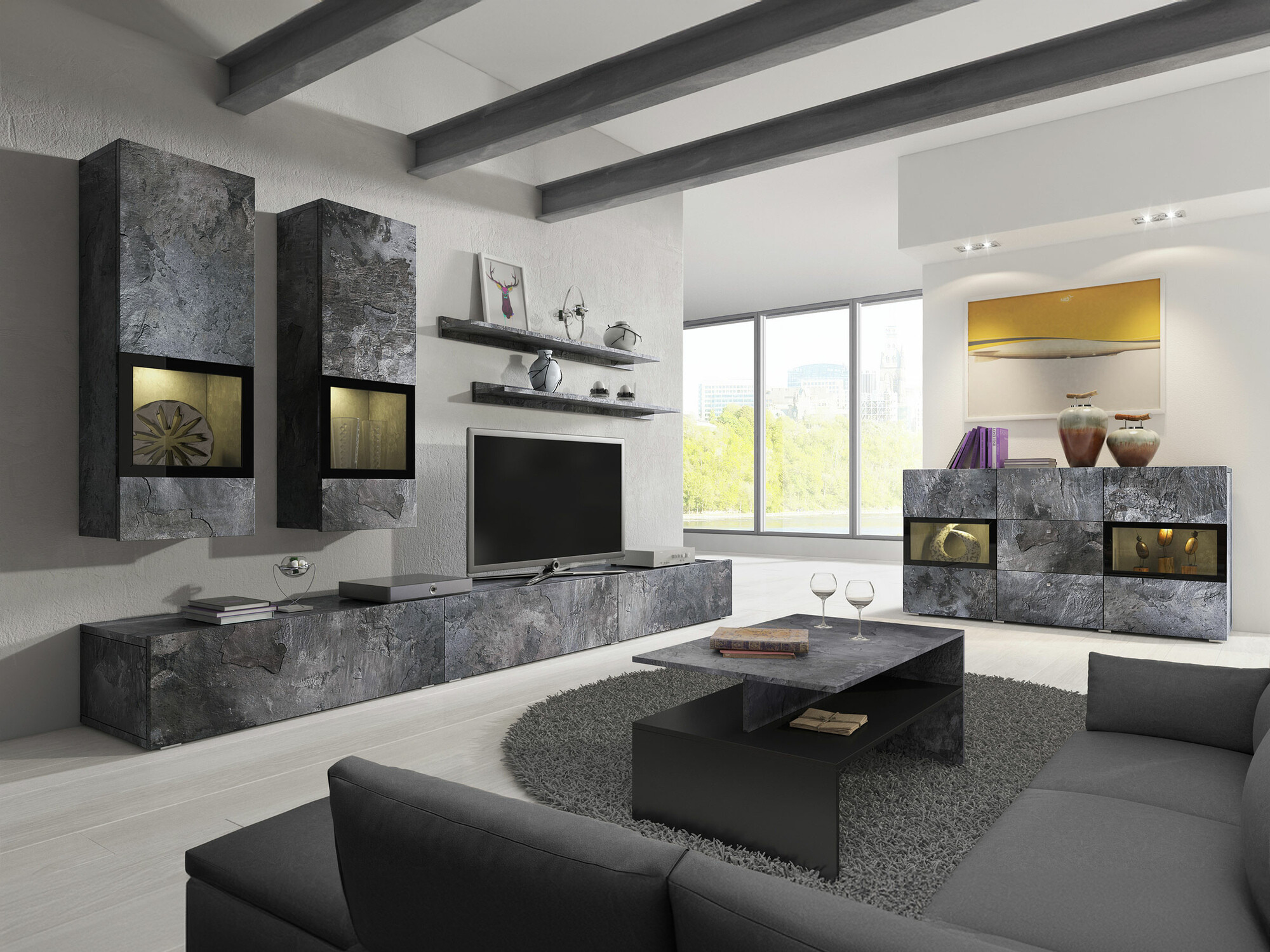 Dnevni boravak Serodeu 104 (Tamni beton)