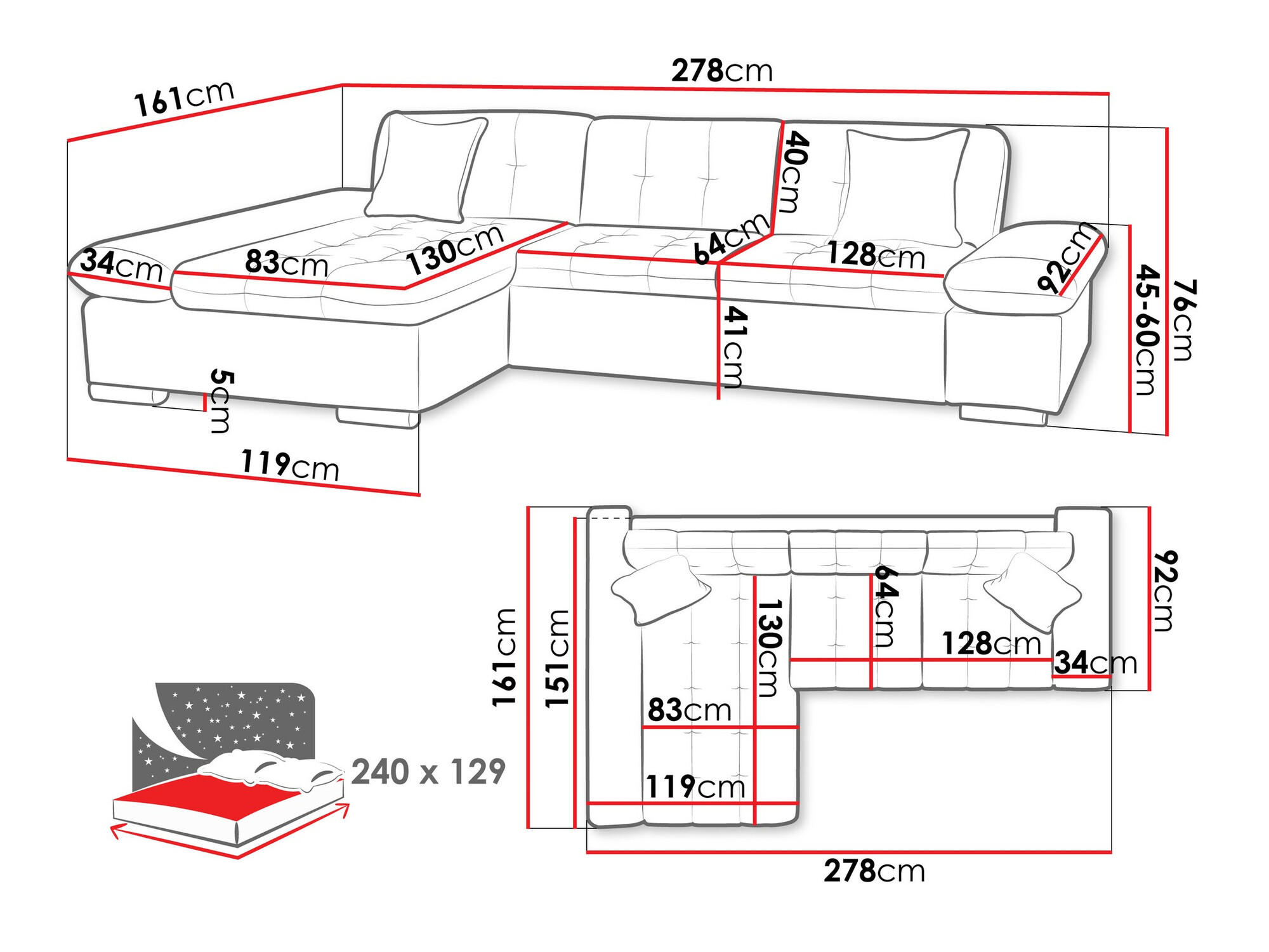 Kutna garnitura Comfivo Sanitas II (Tracy 211.01)