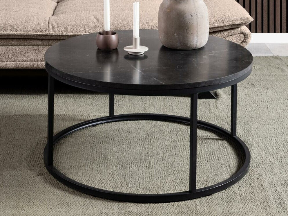 Stolić za kavu Norsica 692 (Crna + Crni mramor)