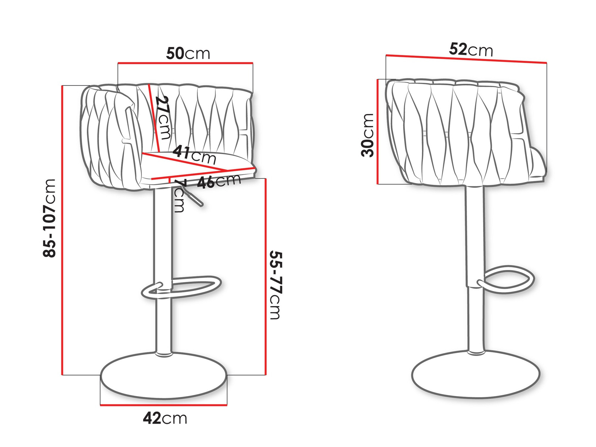 Barska stolica Comfivo Hilaritas IV (Zlatna + Siva)