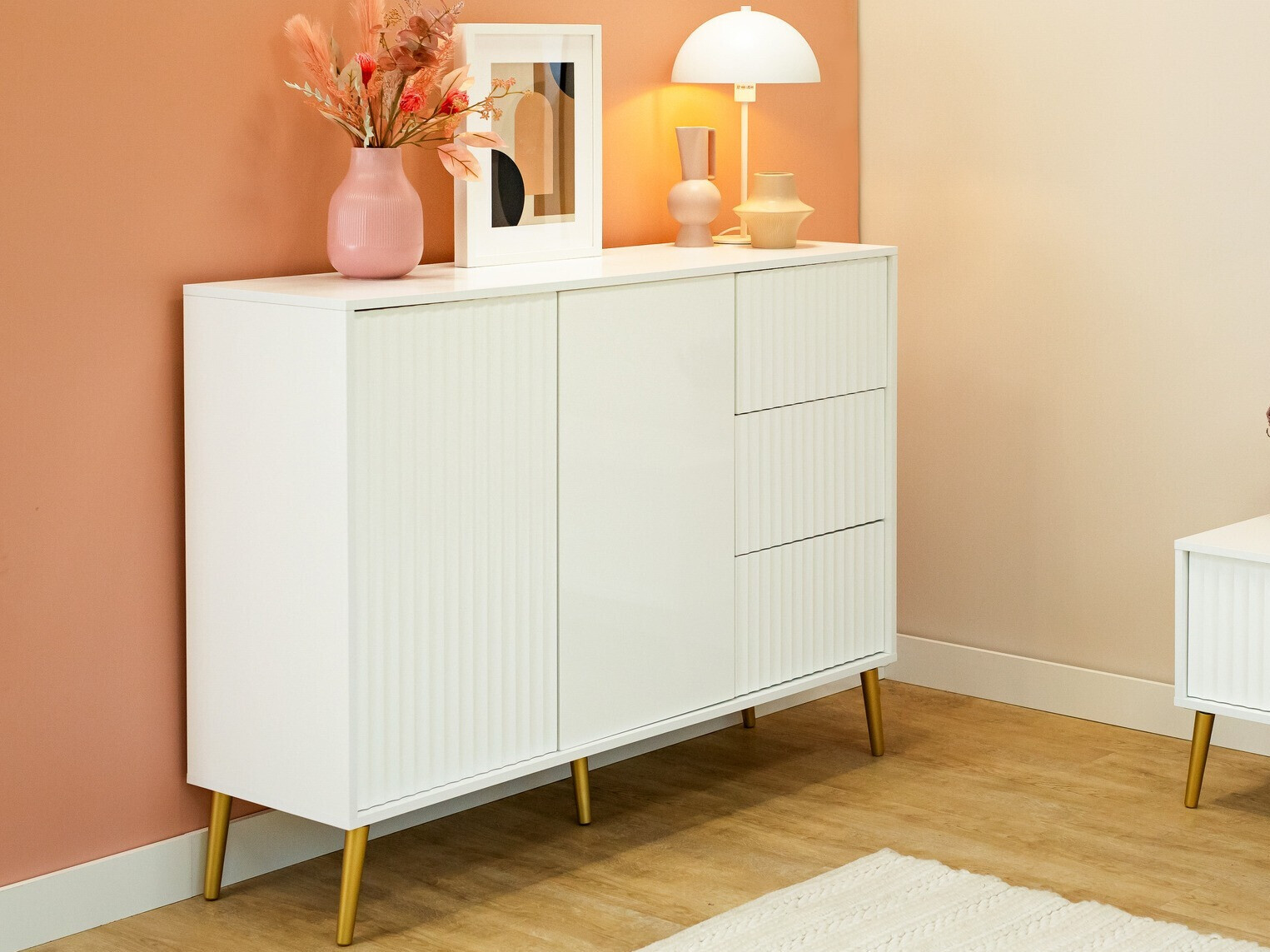 Komoda Cirferi 101 (Bijela + Zlatna)