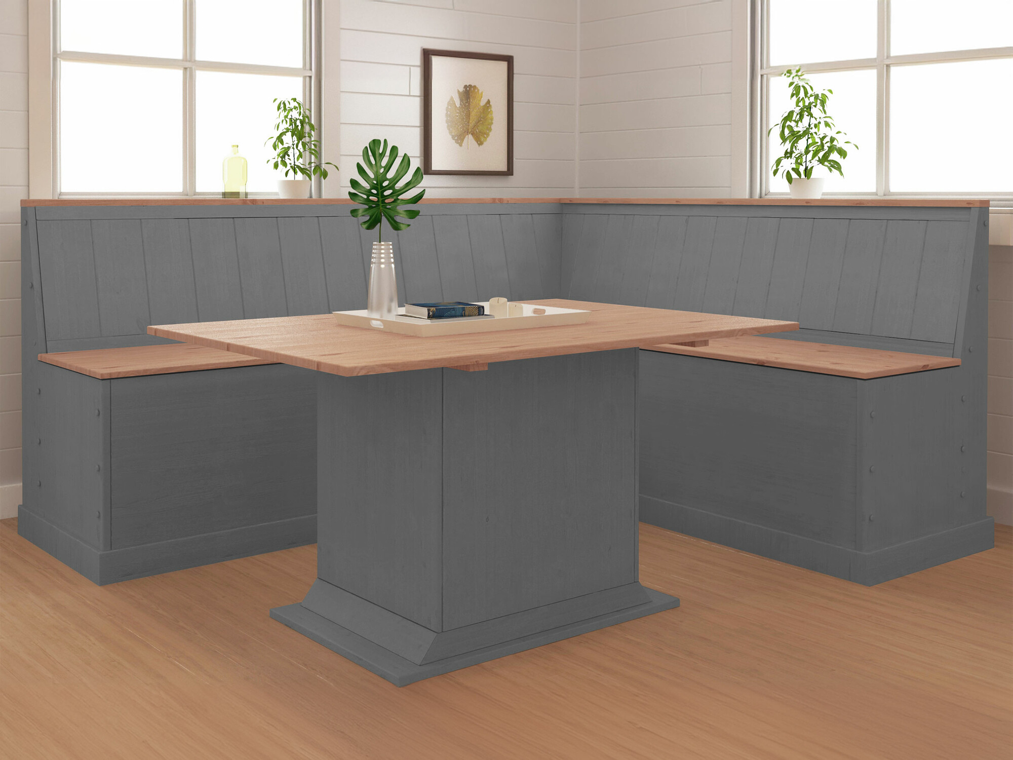 Kutni blagovaonski set Cirfeli 106 (Siva + Bor)