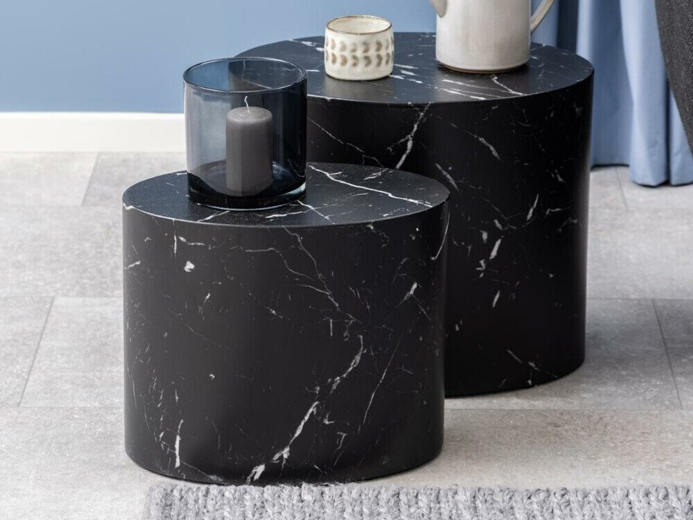 Set pomoćnih stolića Norsica 587 (Crni mramor)