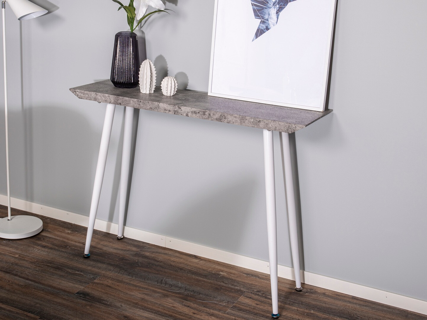 Konzolni stolić Dallas 226 (Boja betona + Bijela)