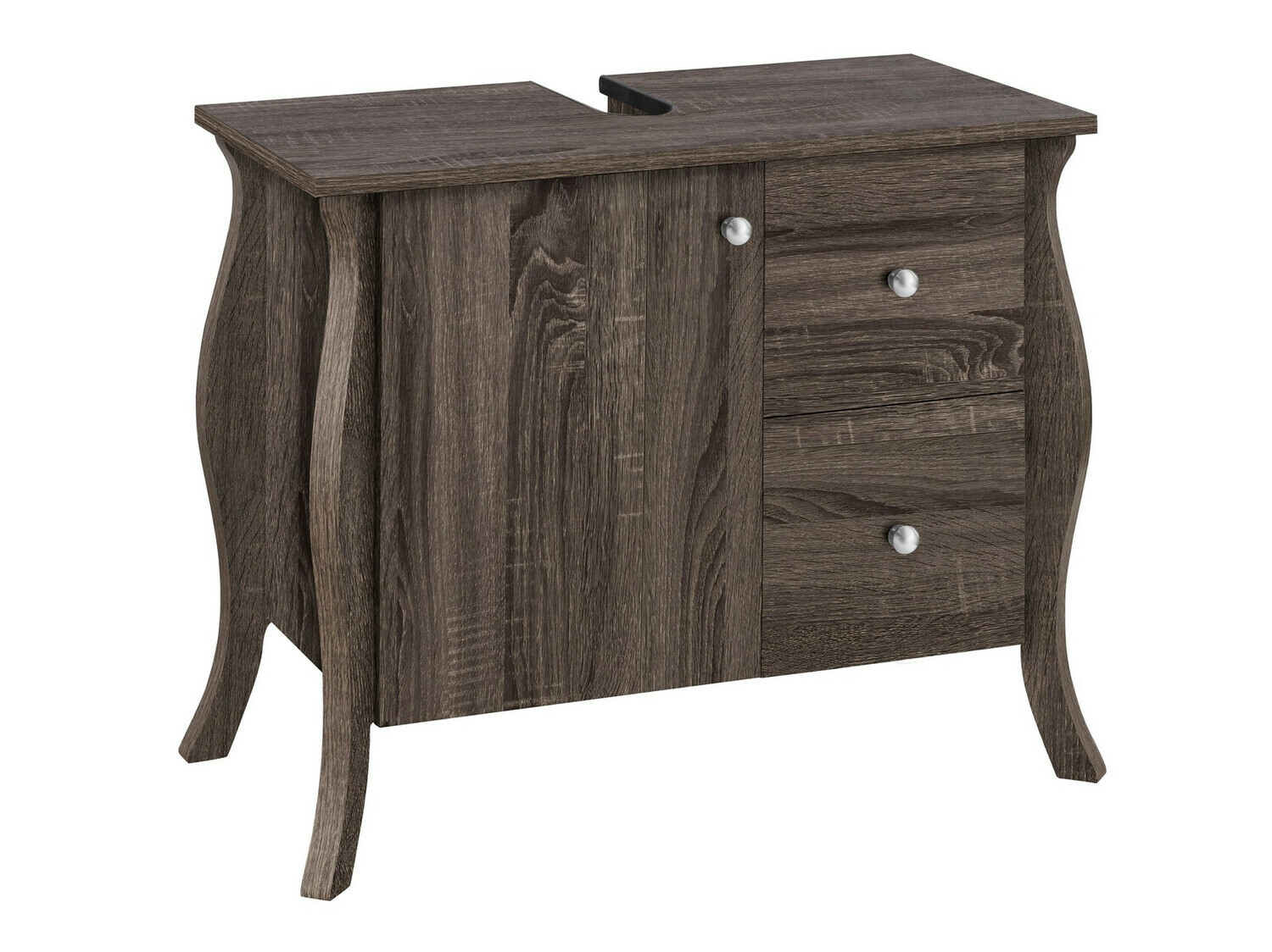 Samostojeći kupaonski ormarić za umivaonik Ophtole 101 (Sivi hrast)