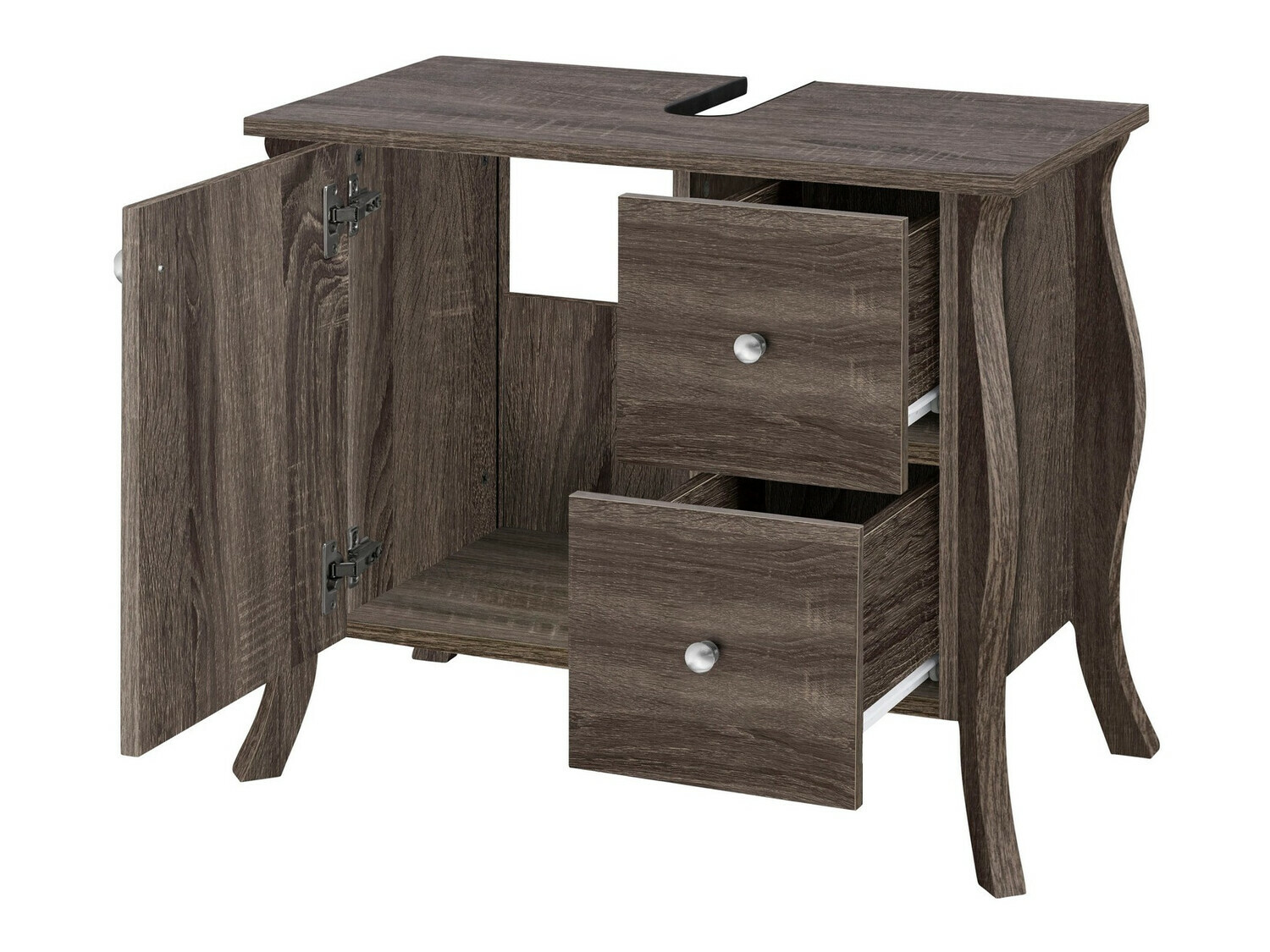 Samostojeći kupaonski ormarić za umivaonik Ophtole 101 (Sivi hrast)