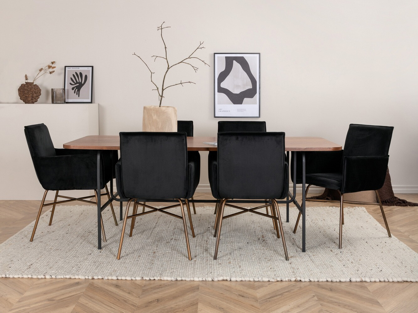 Blagovaonski set Dallas 2787 (Crna + Bakar)