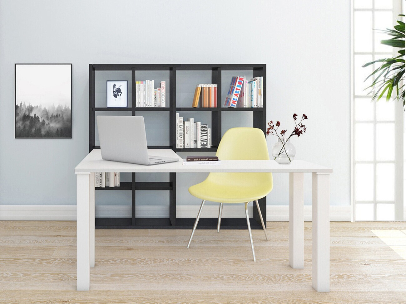 Kutni uredski stol Denton 186 (Bijela + Boja betona)