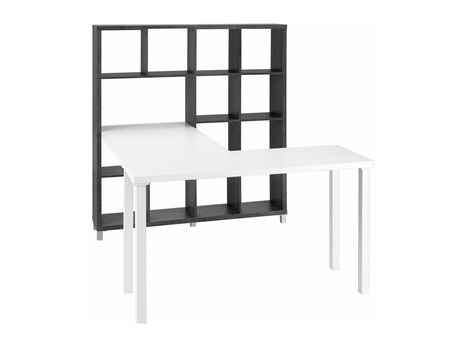 Kutni uredski stol Denton 186 (Bijela + Boja betona)