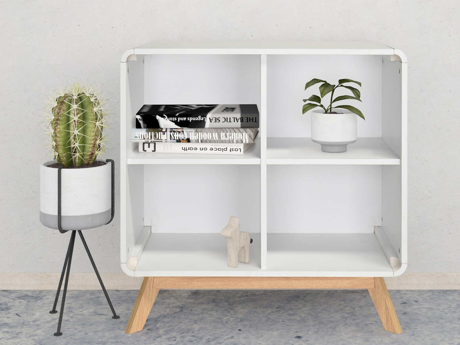 Polica Elbtena 104 (Bijela + Hrast)