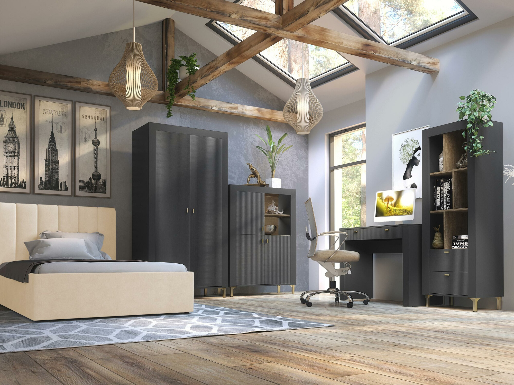 Polica Mormavu 105 (Mat crna)