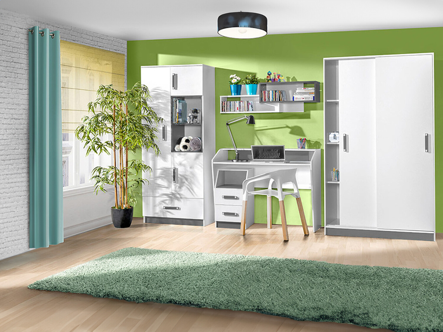 Set za dječju sobu Lorlare 119 (Bijela + Siva)