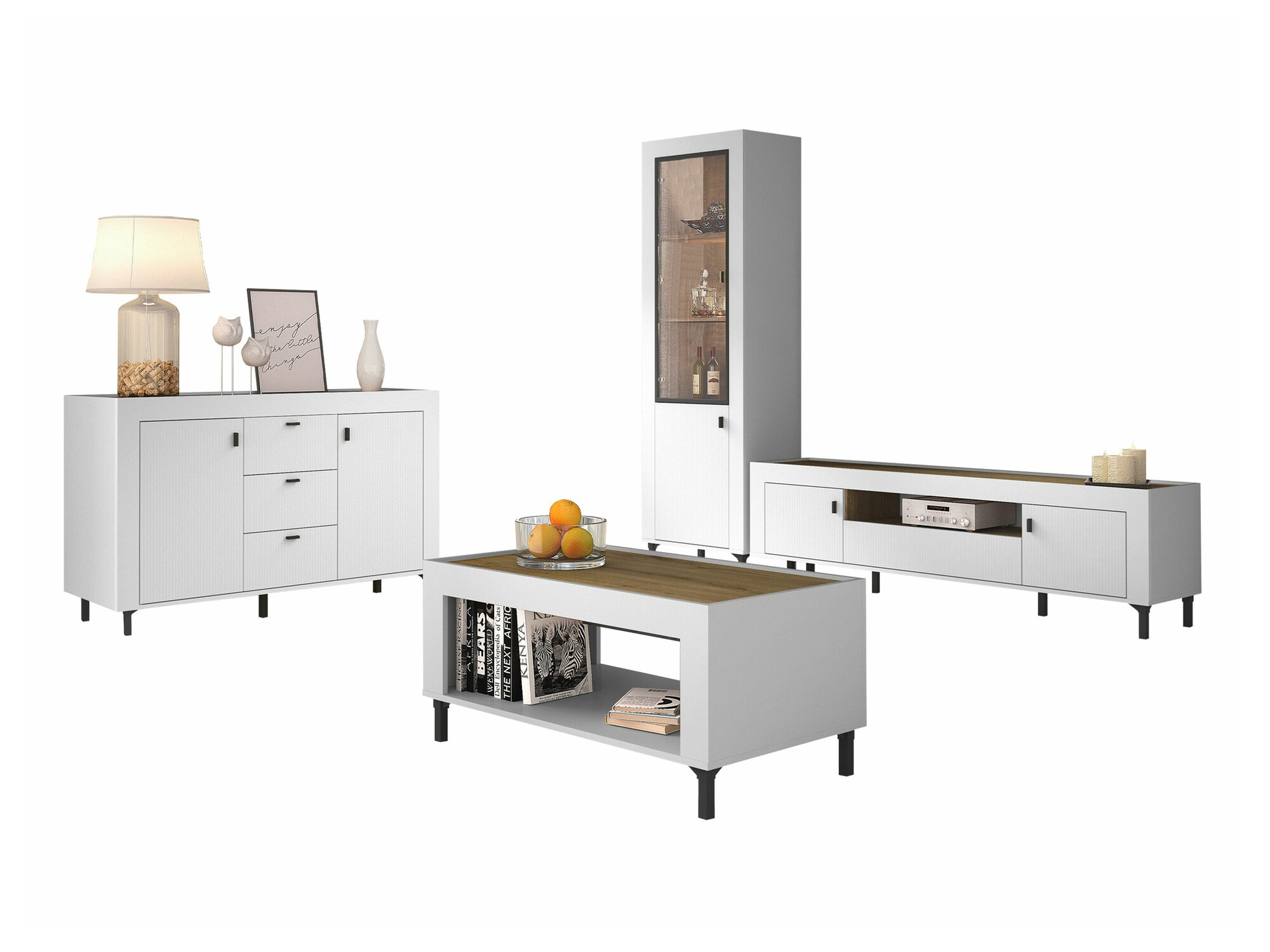 Set za dnevni boravak Mormavu 114 (Mat bijela)