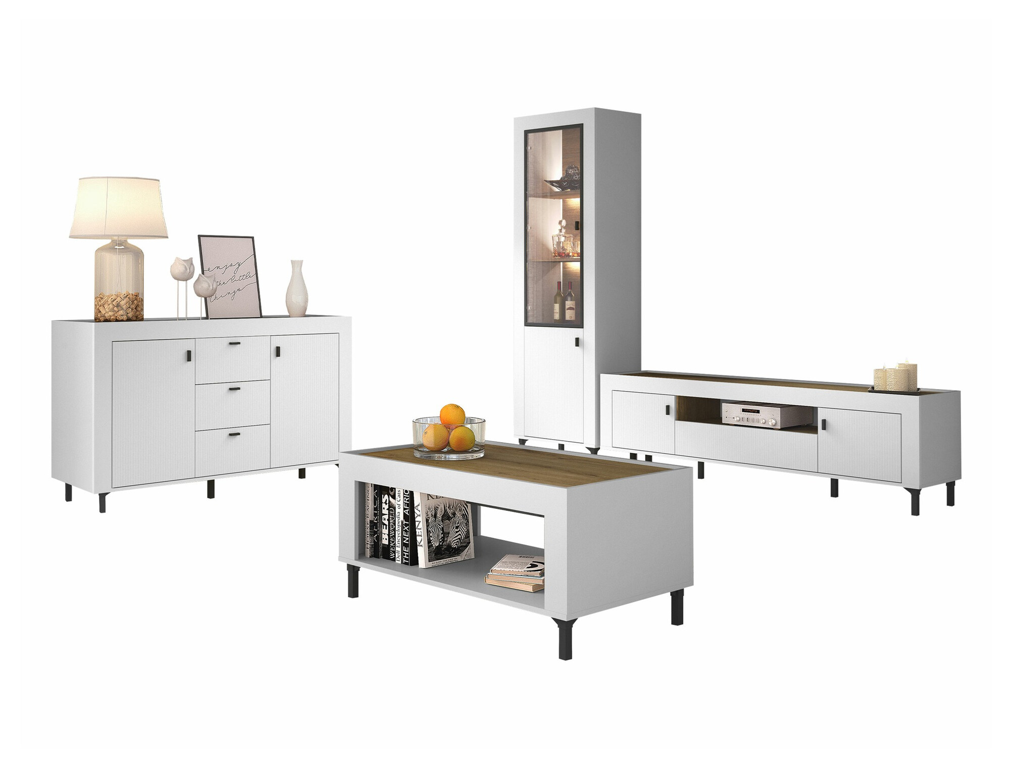 Set za dnevni boravak Mormavu 114 (Mat bijela)