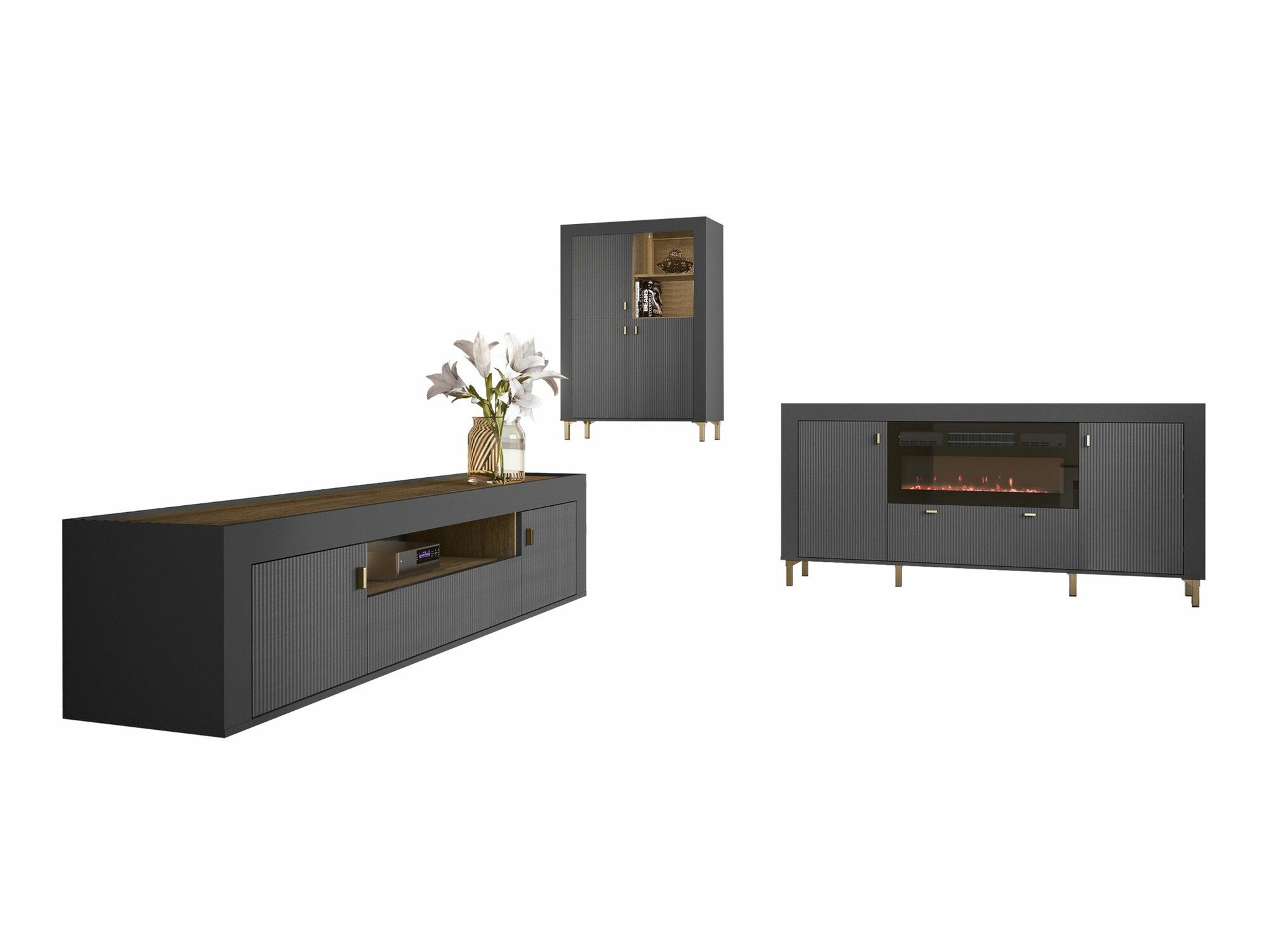 Set za dnevni boravak Mormavu 115 (Mat crna)