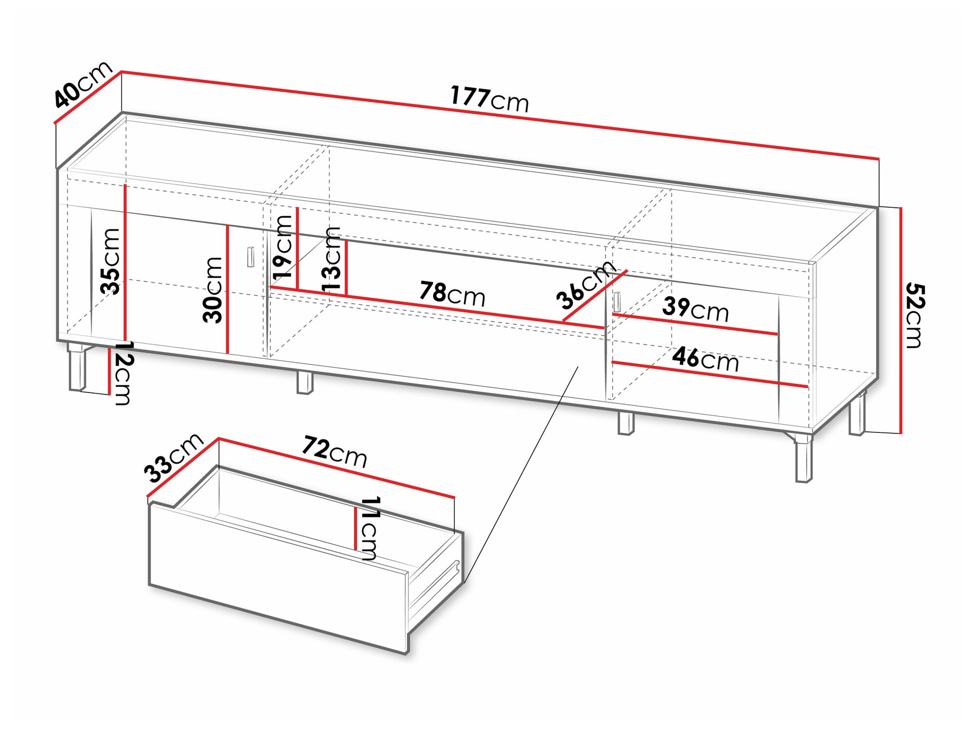 TV stol Mormavu 106 (Mat bijela)