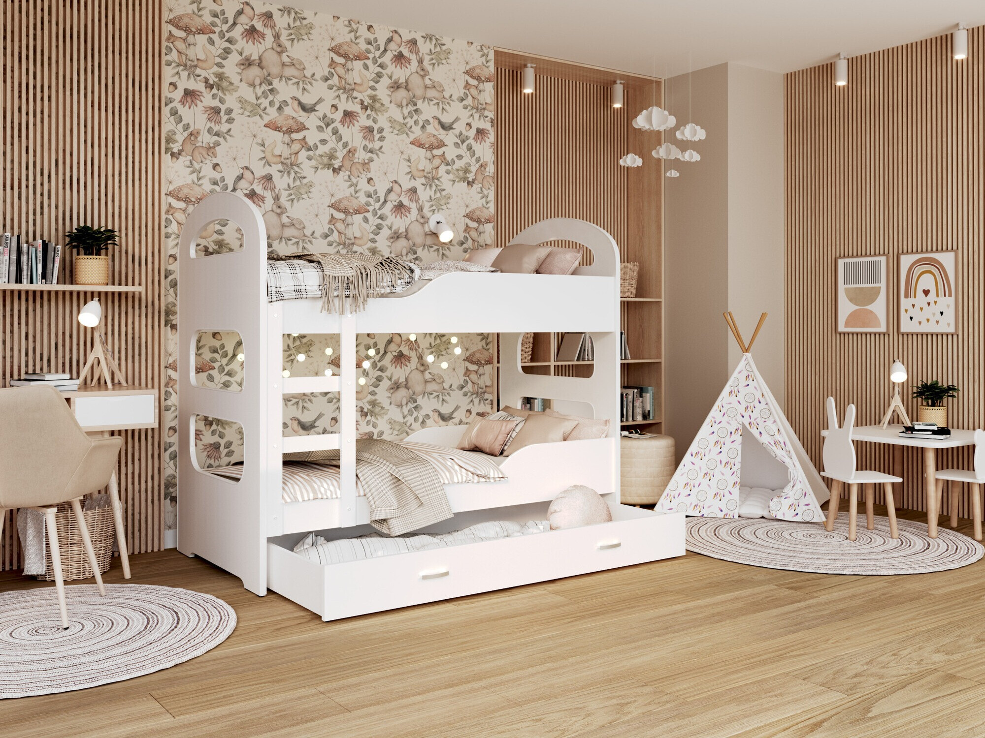 Krevet na kat Aurora 114 (Bijela)