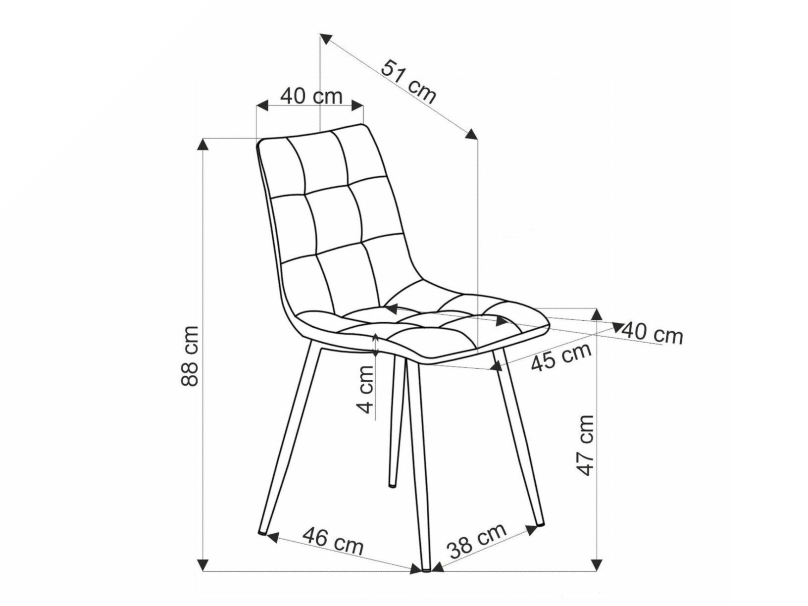 Stolica Houston 1783 (Siva)