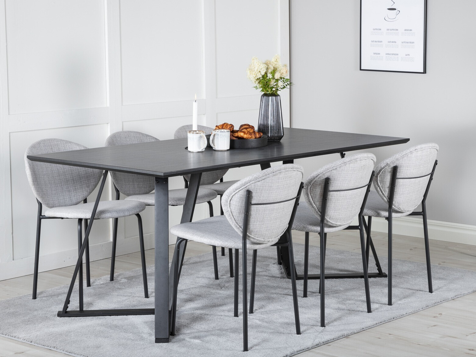 Blagovaonski set Dallas 1970 (Crna + Siva)