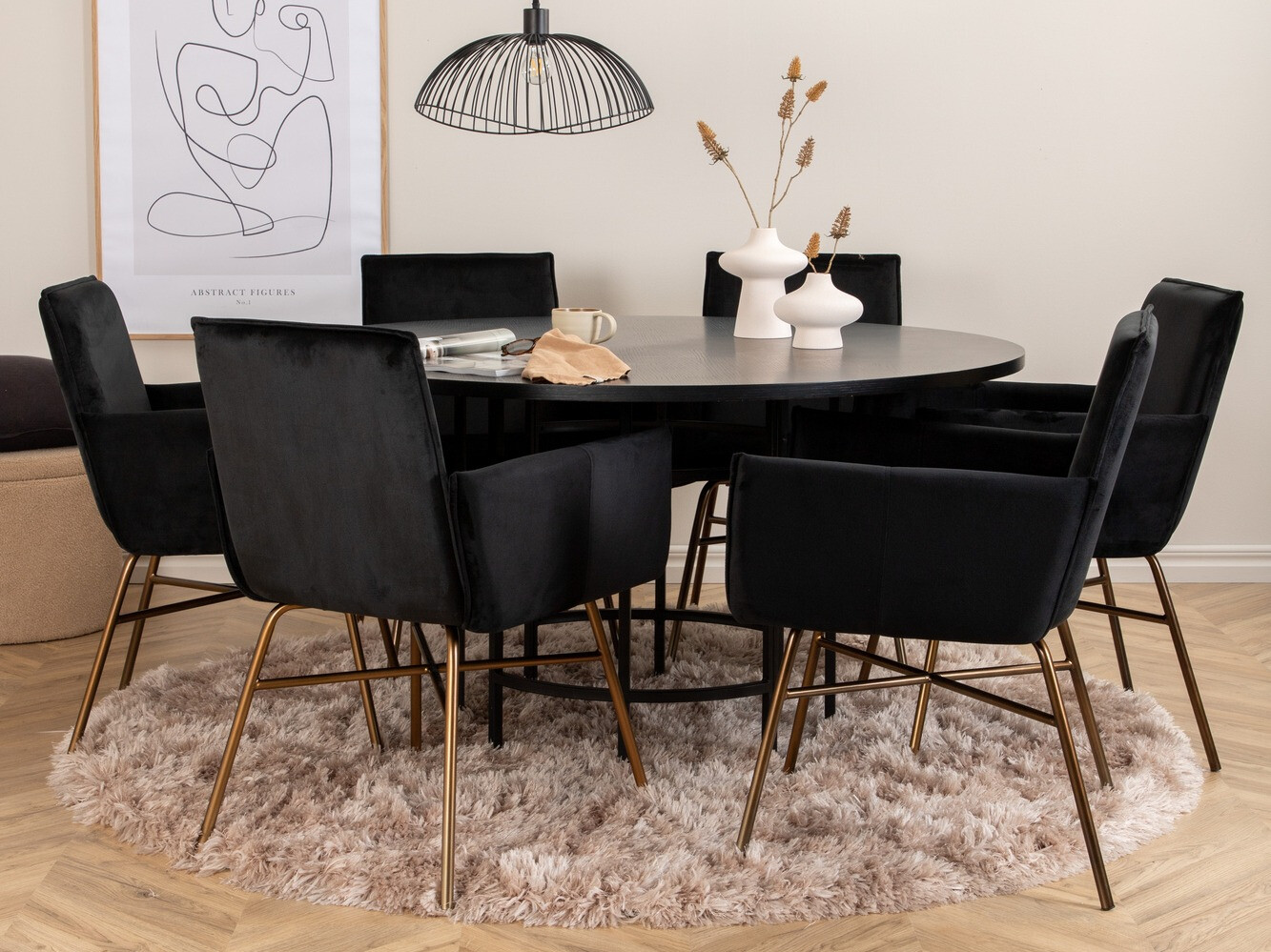 Blagovaonski set Dallas 2391 (Crna + Mesing)