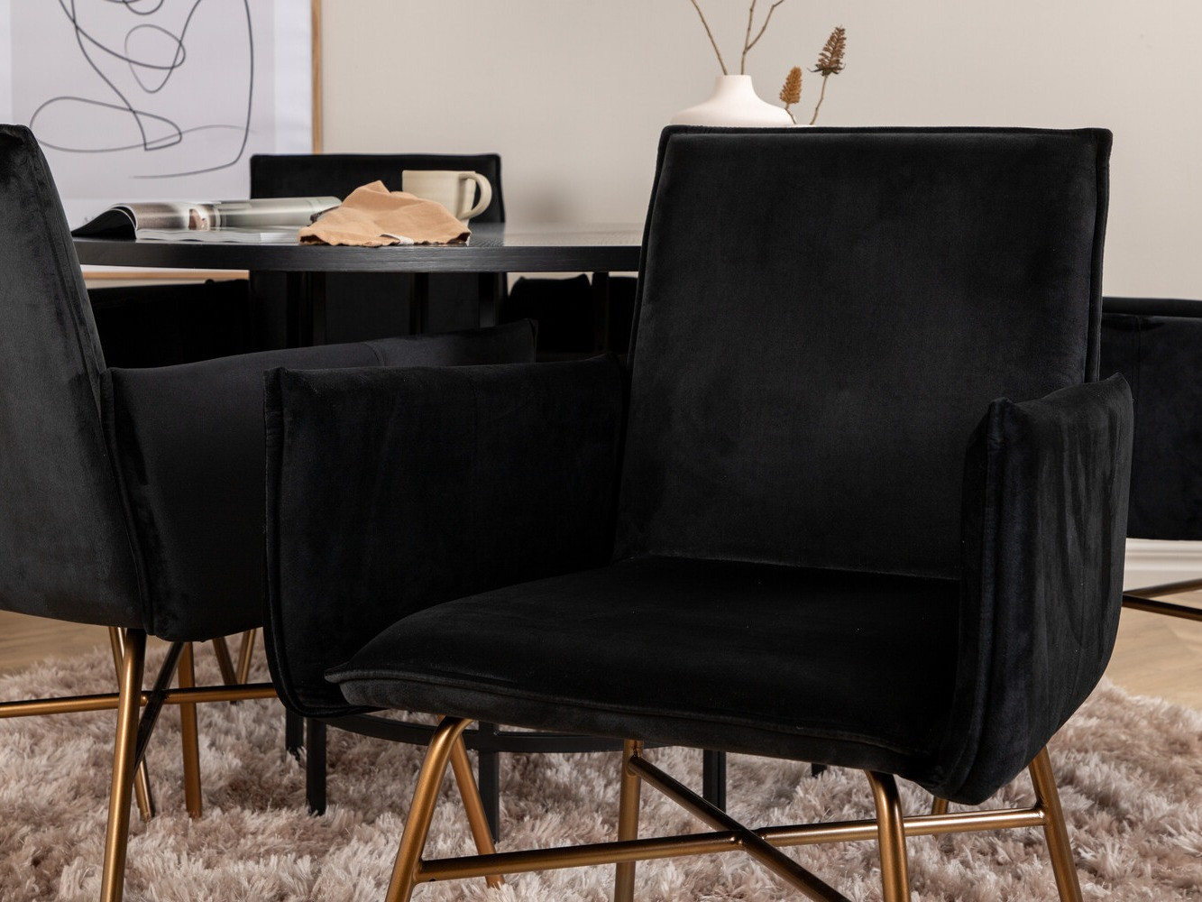 Blagovaonski set Dallas 2391 (Crna + Mesing)