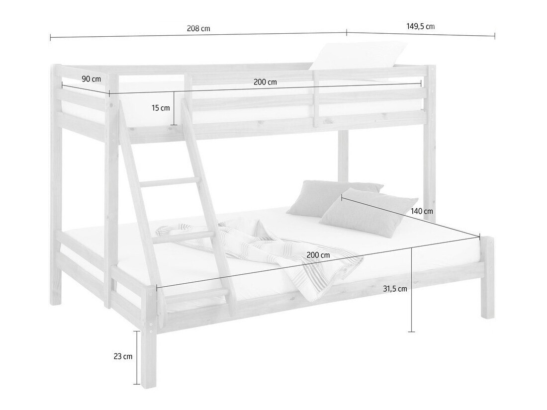 Krevet na kat Ruvfiva 103 (Siva)