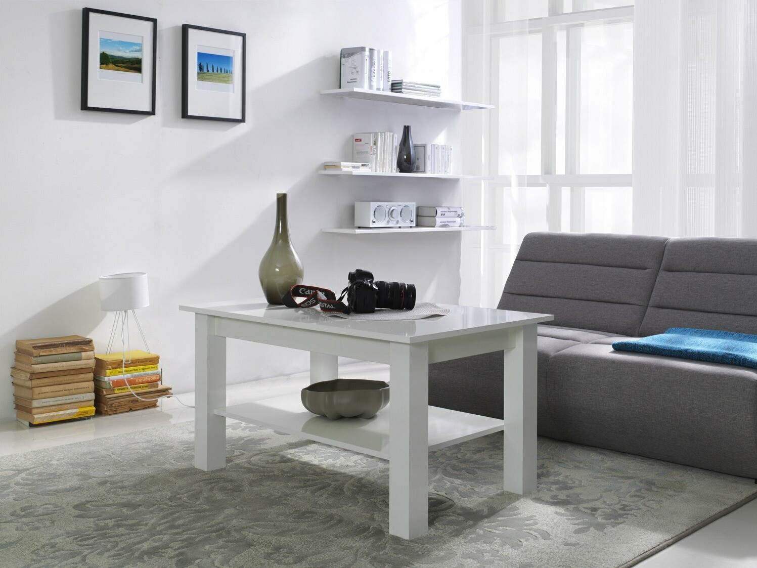 Stolić za kavu Murrieta 114 (Sjajno bijela)