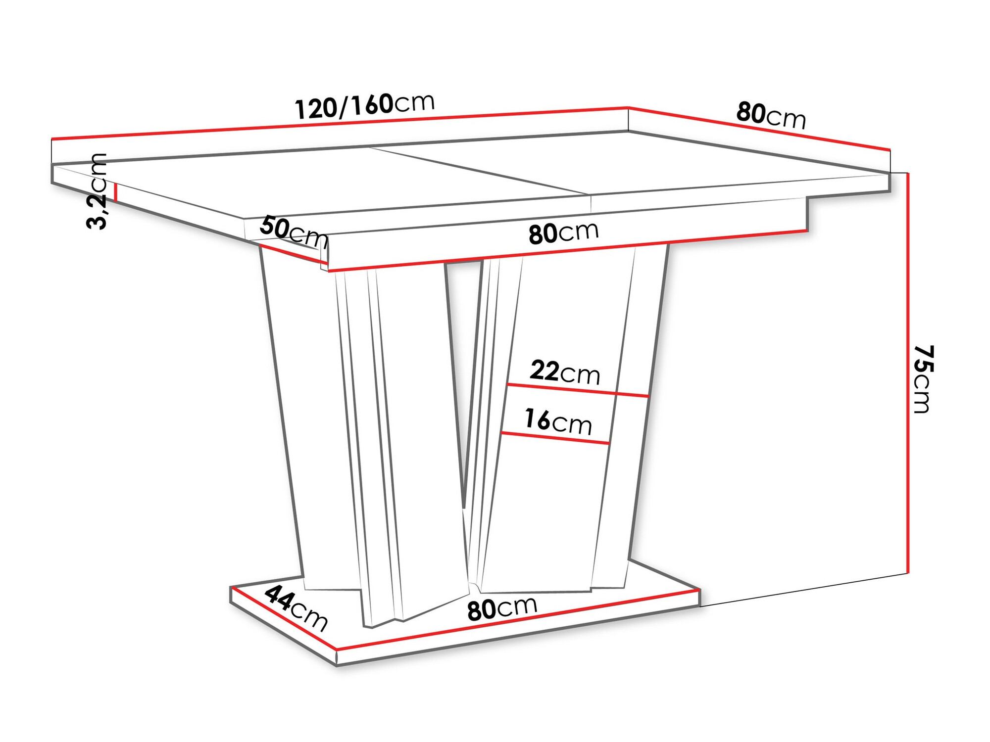 Stol Goodyear 130 (Sjajno bijela)