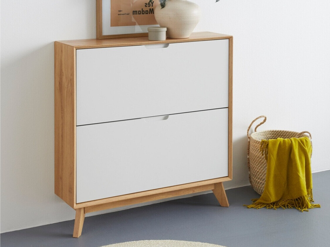 Ormarić za cipele Dorvou 106 (Bijela + Hrast)