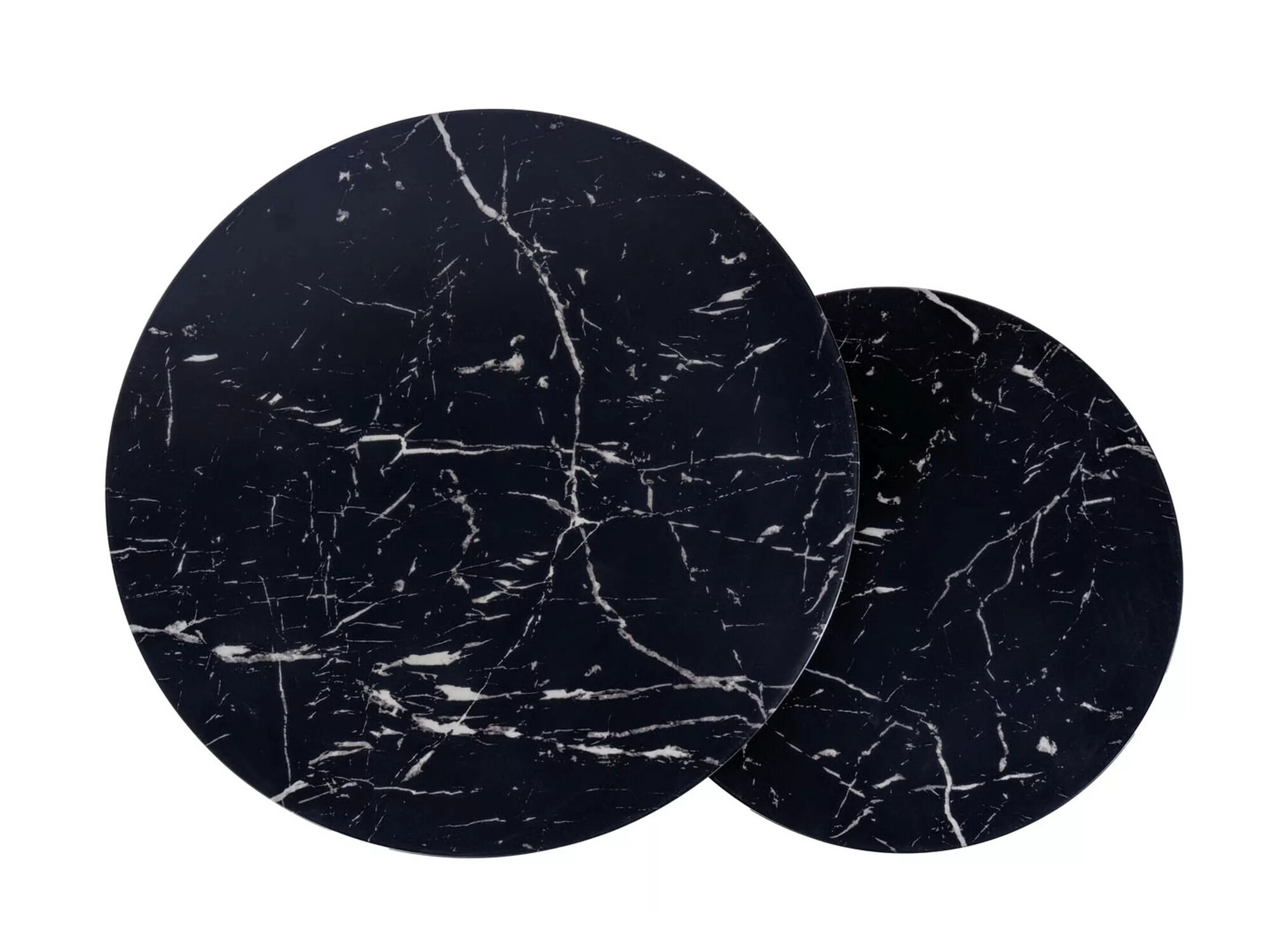 Set stolića za kavu Detroit 486 (Crna + Crni mramor)