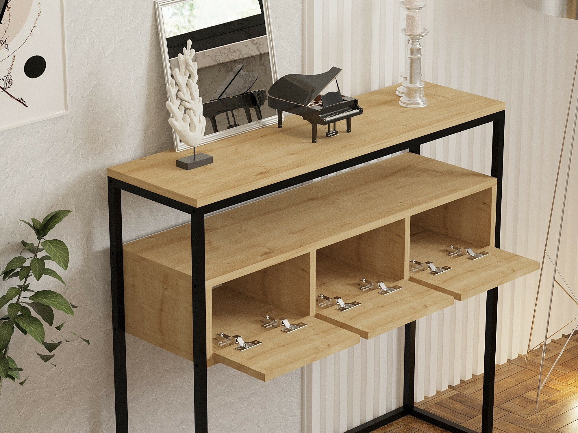 Konzola Kailua 636 (Svijetlo smeđa + Crna)