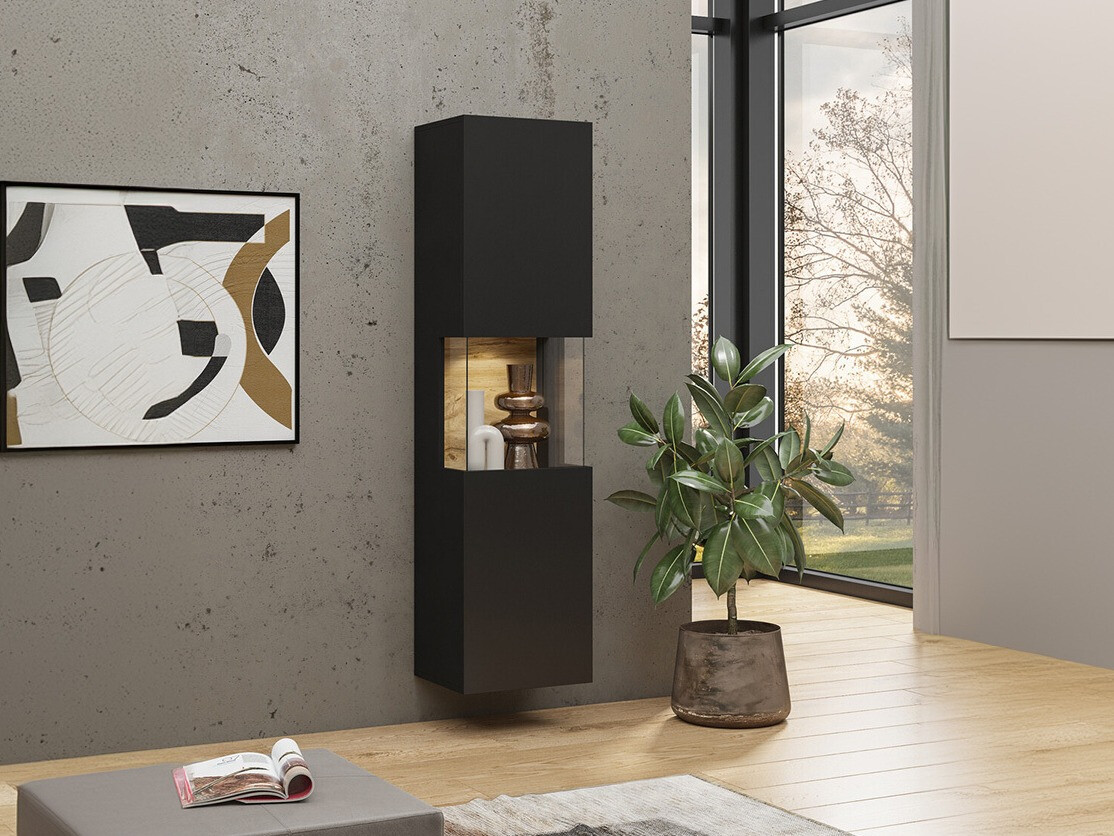 Polica Revmiru 100 (Crna + Hrast Wotan)