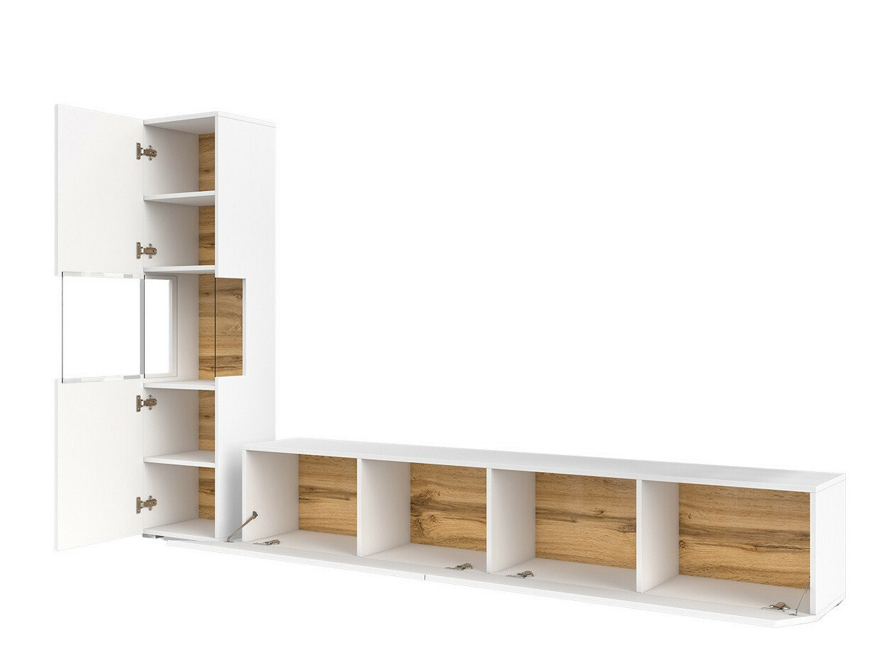 Set za dnevni boravak Revmiru 105 (Bijela + Hrast Wotan)