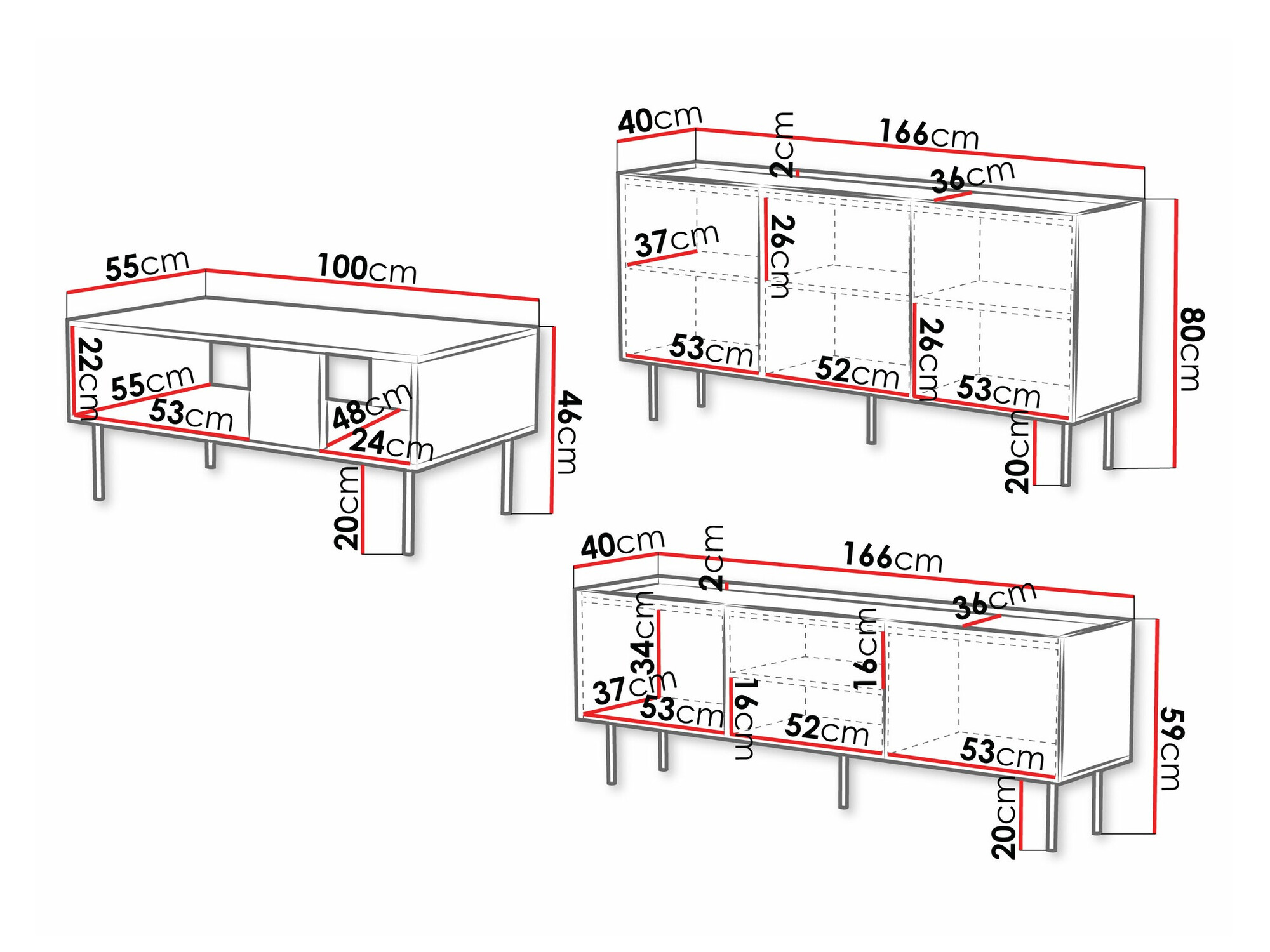 Set za dnevni boravak Sillen (Crna)
