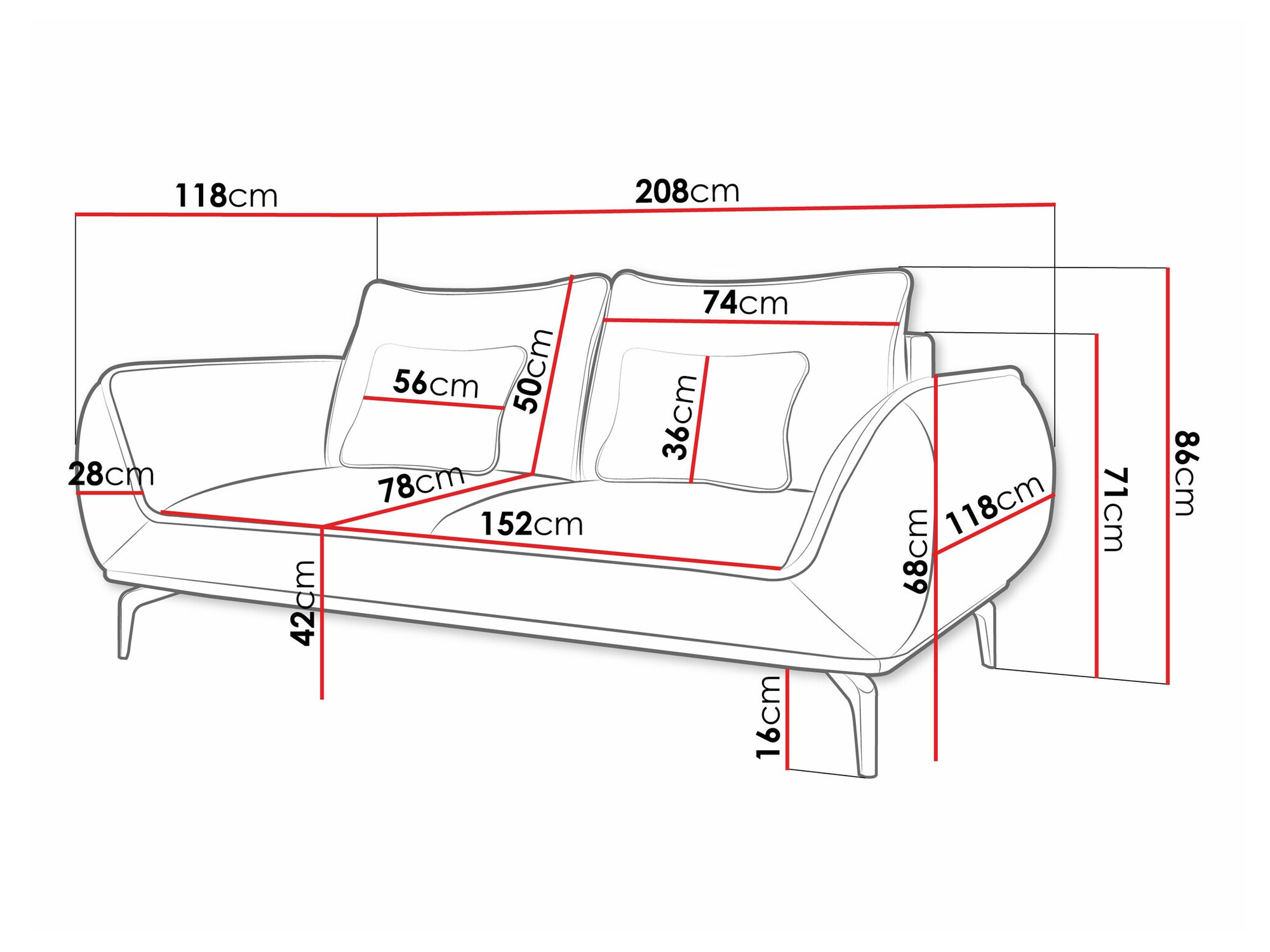 Sofa Lincoln 196 (Aragon 03)