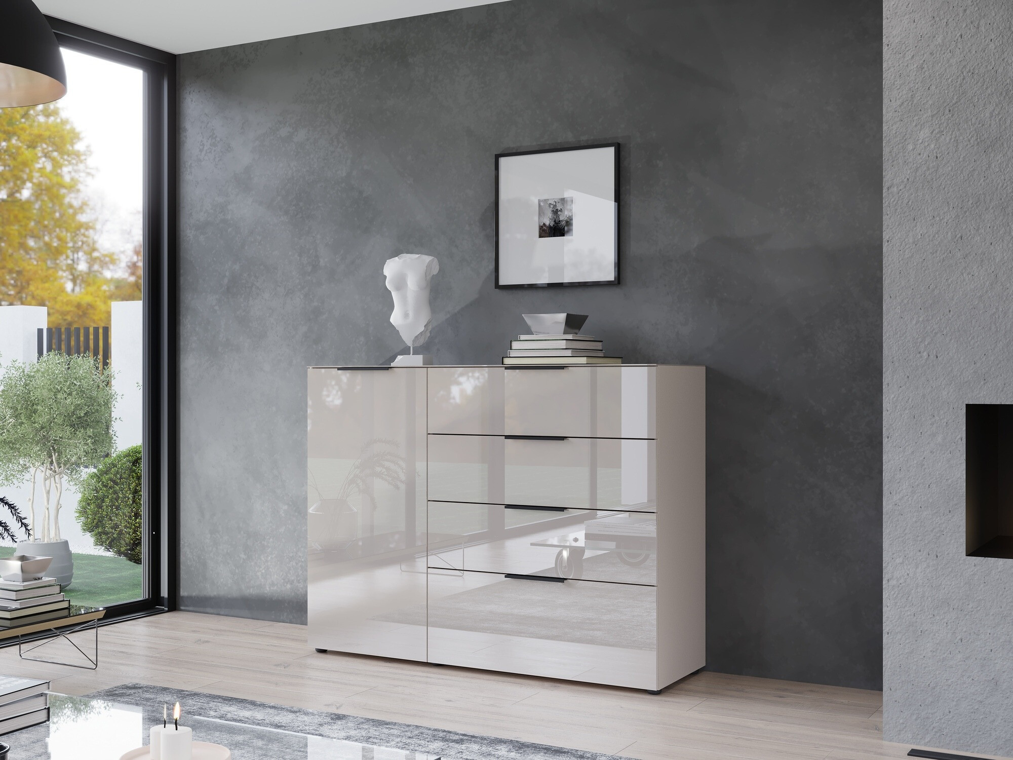 Komoda Sacramento 300 (Krem + Sjajna krem)