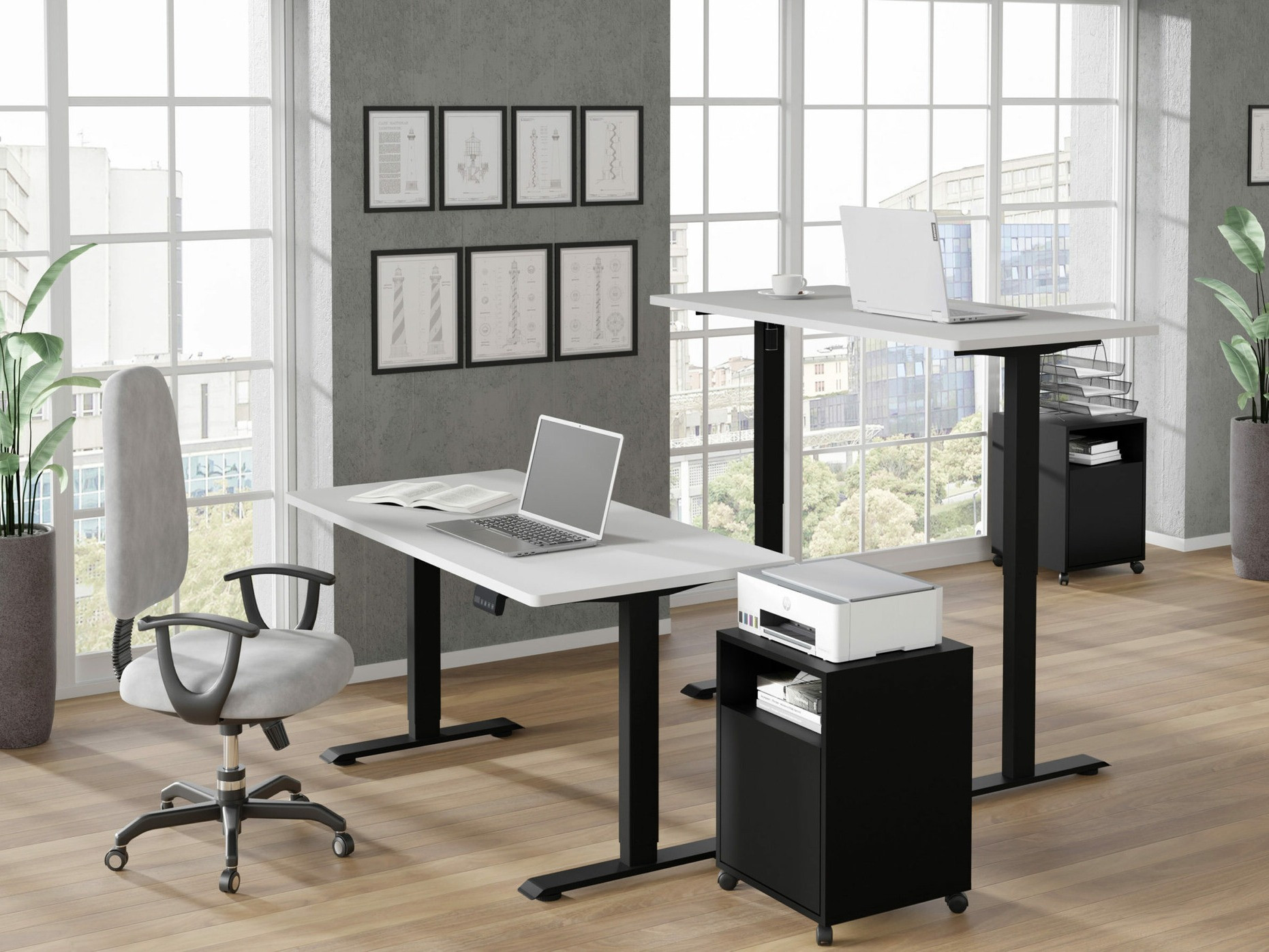 Radni stol podesiv po visini Buffalo 183 (Crna)