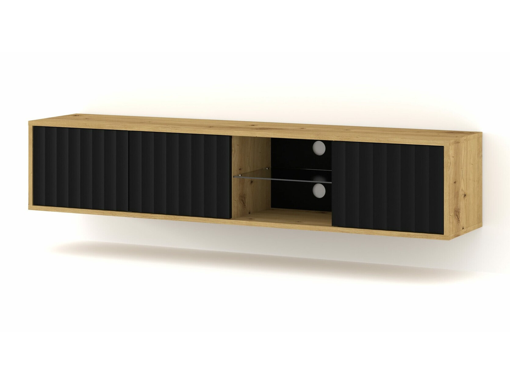 TV stol Buffalo 182 (Mat crna + Hrast Artisan)