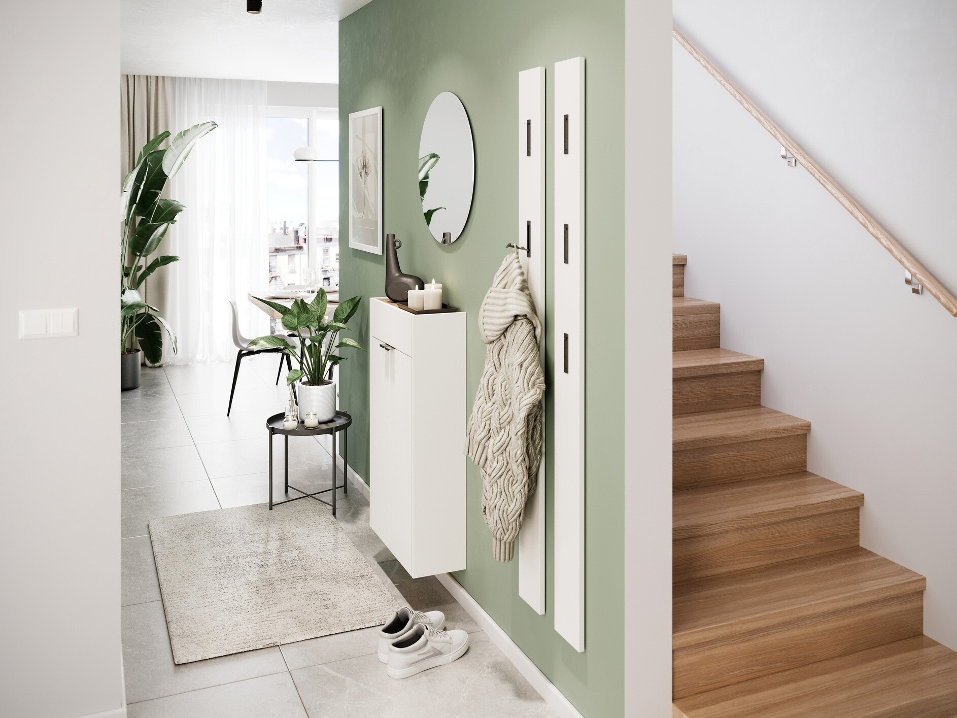 Polica za cipele Cirsale 101 (Bijela + Navarra hrast)