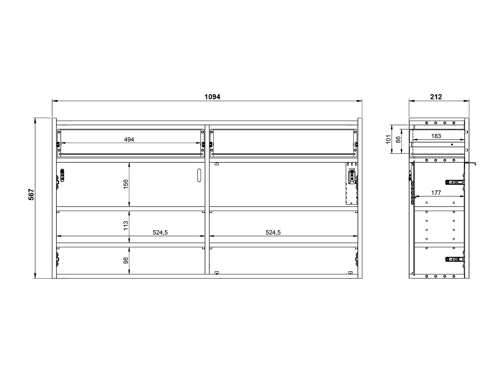 Polica za cipele Cirsale 102 (Bijela + Navarra hrast)
