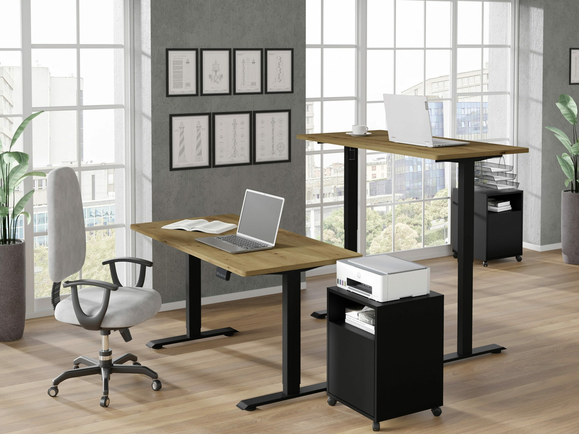 Radni stol podesiv po visini Buffalo 183 (Crna)