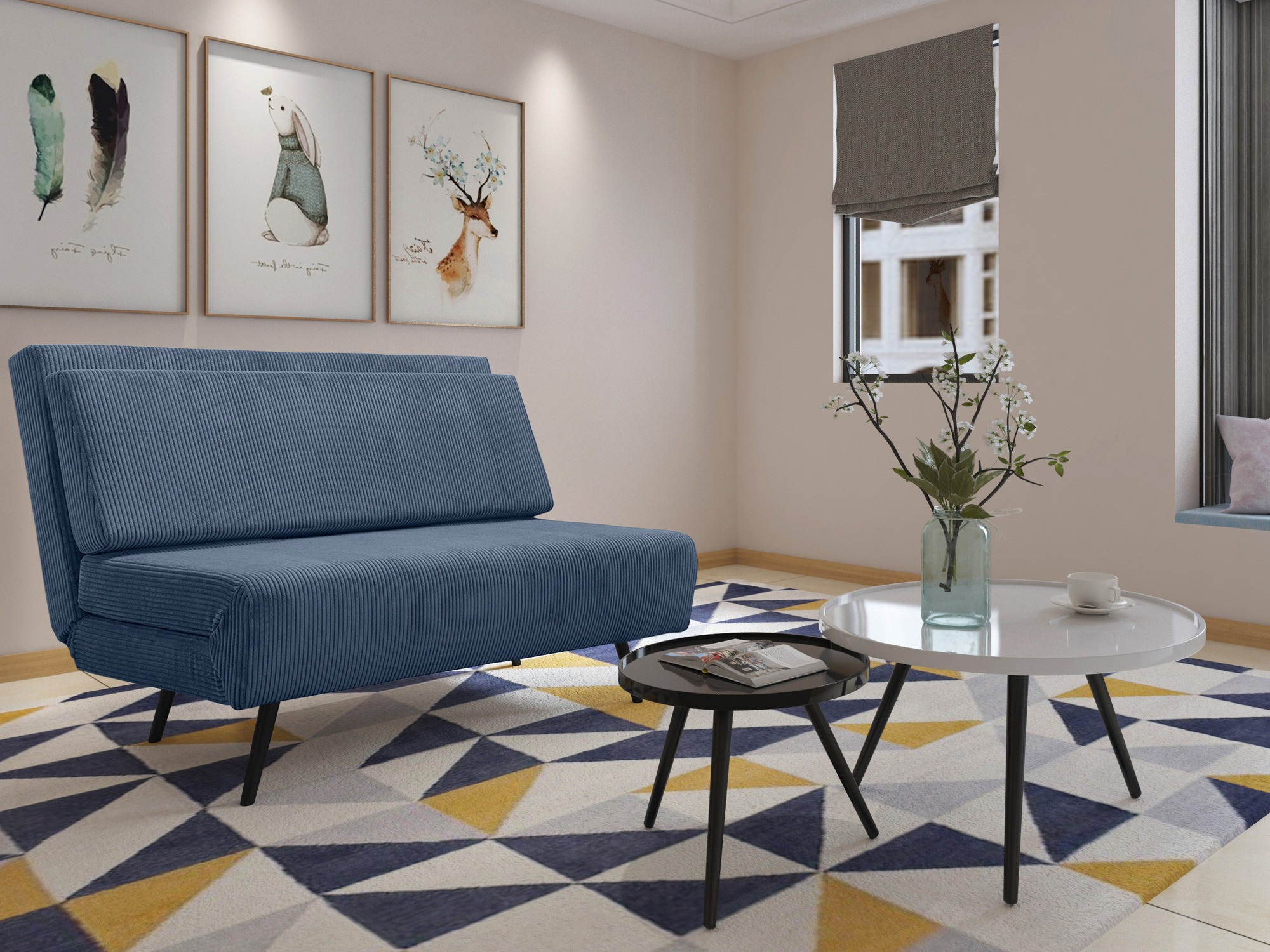 Kauč na razvlačenje Denton 1354 (Plava)