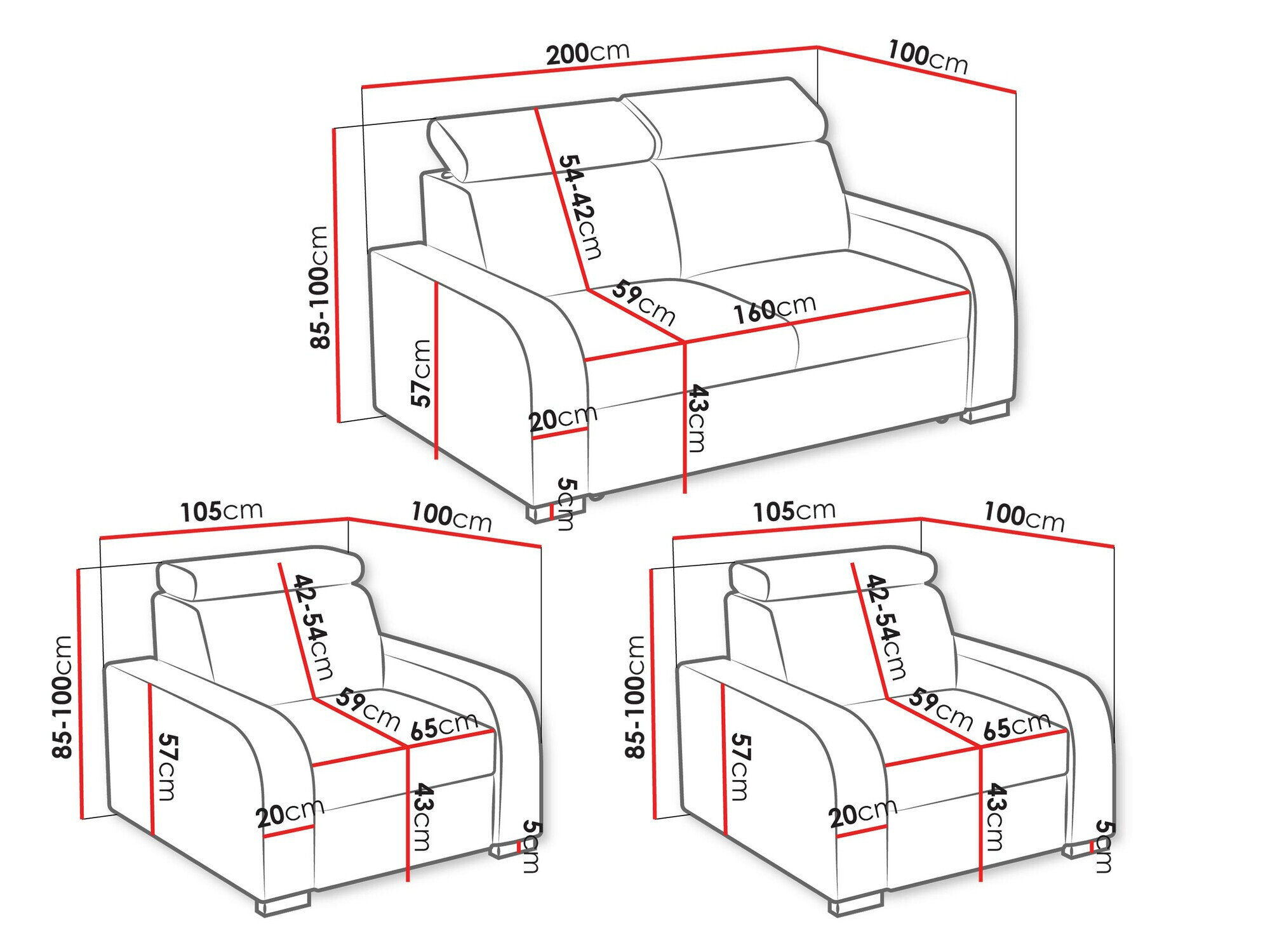 Tapecirani namještaj Ovos (Crown 17)