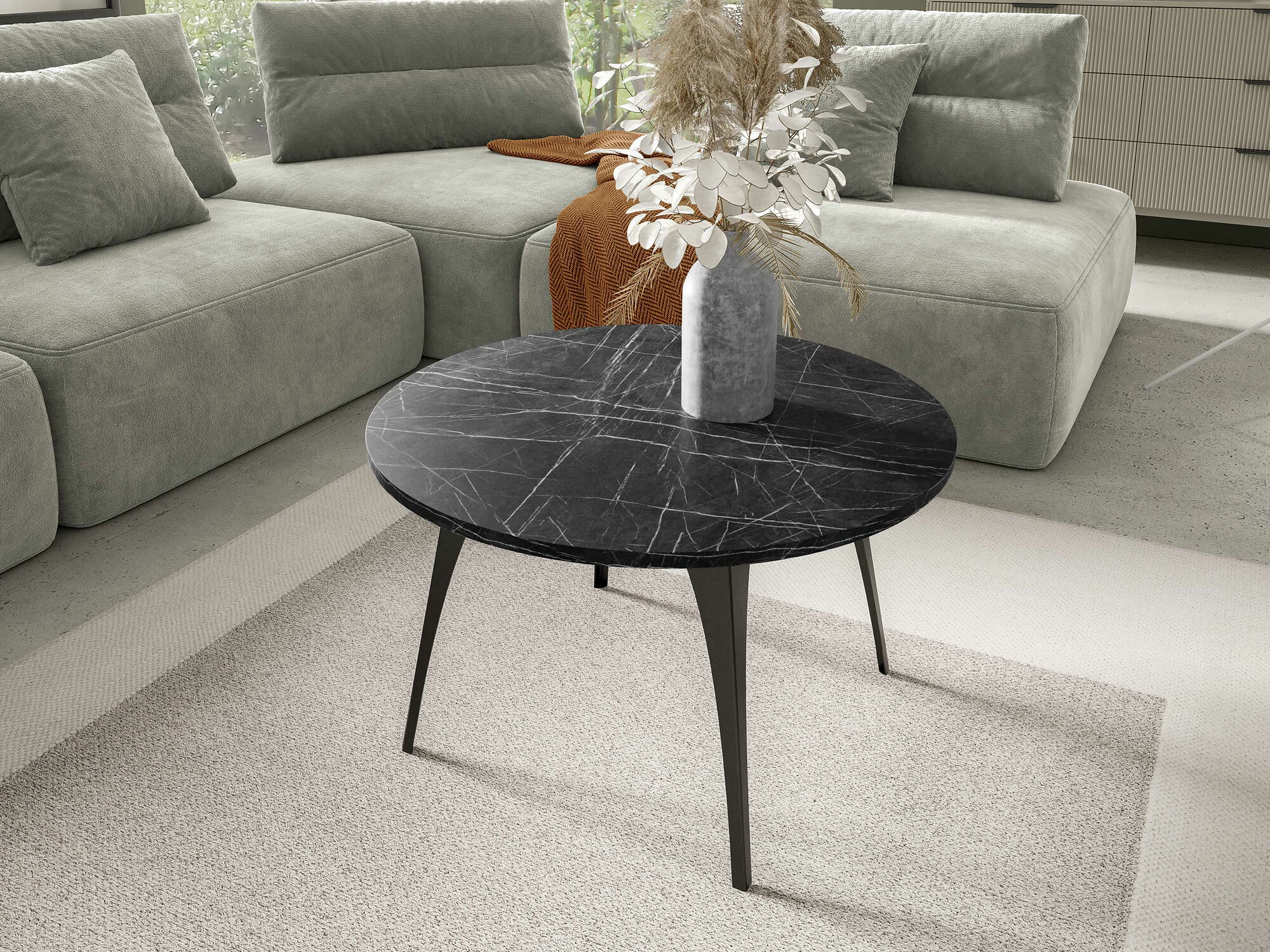 Stolić za kavu Oswego 126 (Crni mramor)