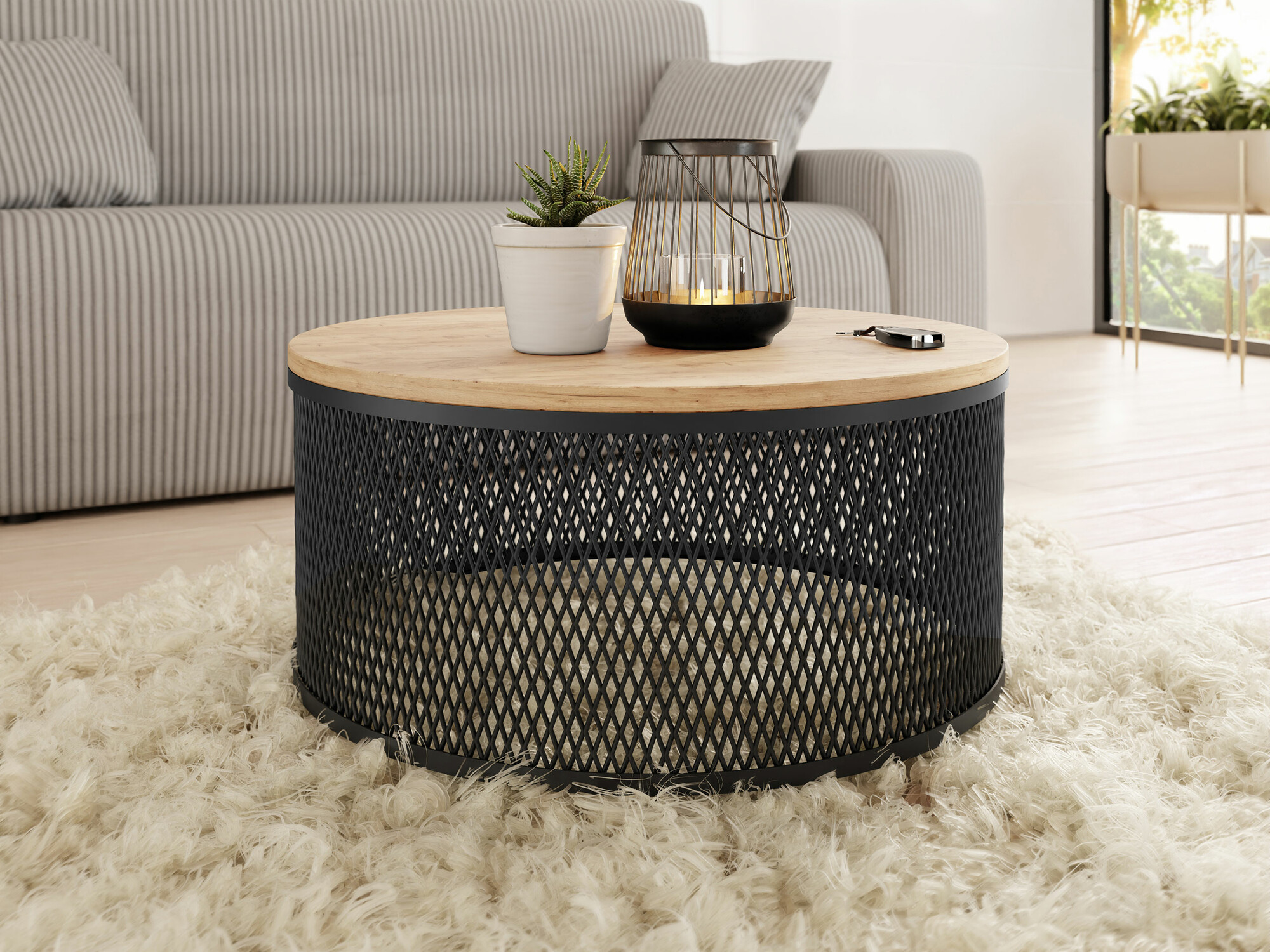 Stolić za kavu Oswego 127 (Zlatni hrast Craft)