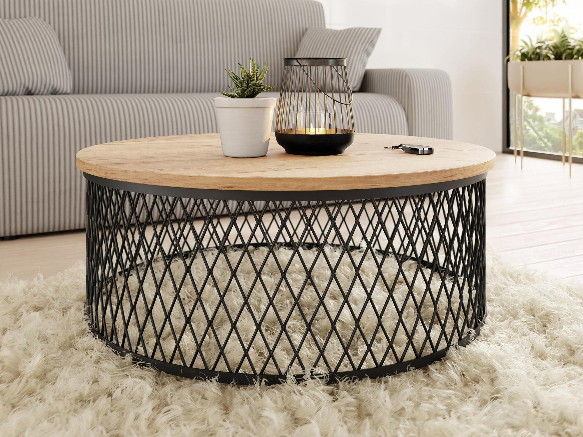 Stolić za kavu Oswego 128 (Zlatni hrast Craft)